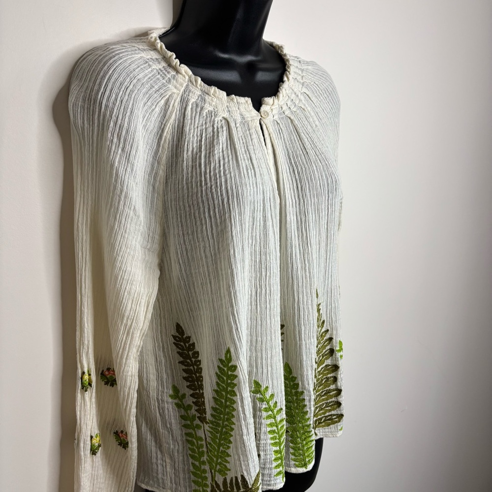 💛#450 Ranna Gill Botanical Peasant Top - Anthropologie - Picture 4 of 11